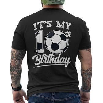It's My 10Th Birthday Soccer Player 10 Bday Party Team Men's T-shirt Back Print | Mazezy