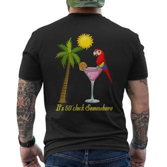 It's 5 O'clock Somewhere Parrots Vacation Men's T-shirt Back Print - Monsterry DE