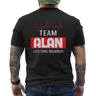 Its A Team Alan Lifetime Member Thing Family First Last Name Funny Last Name Designs Funny Gifts Mens Back Print T-shirt | Mazezy