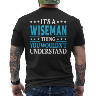 Its A Wiseman Thing Surname Funny Family Last Name Wiseman Mens Back Print T-shirt - Seseable