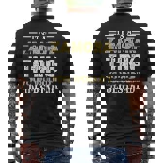 Its A Zamora Thing You Wouldnt Understand Matching Name Mens Back Print T-shirt | Mazezy