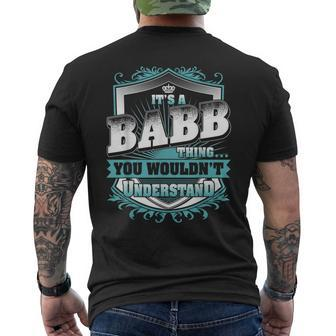 It's A Babb Thing You Wouldn't Understand Name Vintage Men's T-shirt Back Print - Seseable