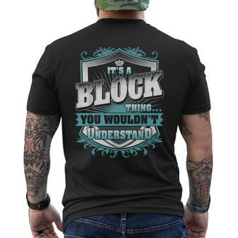 It's A Block Thing You Wouldn't Understand Name Vintage Men's T-shirt Back Print - Seseable