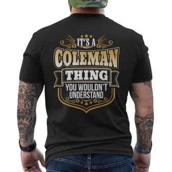Its A Coleman Thing You Wouldnt Understand Coleman Men's T-shirt Back Print - Seseable