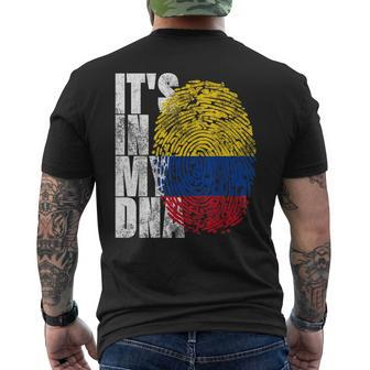 It's In My Dna Colombian Proud Hispanic Colombia Flag Men's T-shirt Back Print | Mazezy