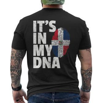 It's In My Dna Dominican Republic Flag Pride Men's T-shirt Back Print | Mazezy