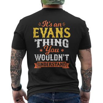 Its An Evans Thing You Wouldn't Understand Last Name Surname Men's T-shirt Back Print - Seseable