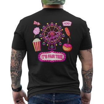 Its Fair Time State Fair Ferris Wheel And Good Food Men's T-shirt Back Print - Monsterry