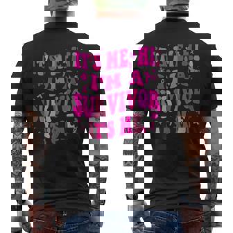 Its Me Hi Im Survivor Breast Cancer Awareness Pink Ribbon Mens Back Print T-shirt | Mazezy