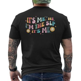 Its Me Hi I’M The Slp Speech Language Pathologist Retro Mens Back Print T-shirt - Monsterry AU