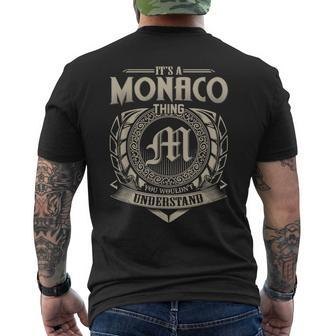 It's A Monaco Thing You Wouldn't Understand Name Vintage Men's T-shirt Back Print - Seseable