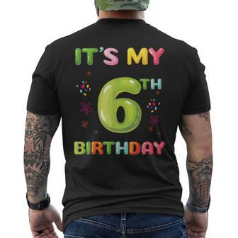 Its My 6Th Birthday Candy Girls Funny 6 Year Old Mens Back Print T-shirt | Mazezy UK