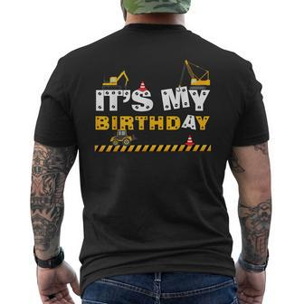 Its My Birthday Construction Family Birthday Party Mens Back Print T-shirt | Mazezy