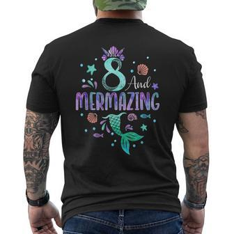 Its My Mermazing 8Th Birthday Mermaid Girl Theme 8 Yrs Old Mens Back Print T-shirt - Seseable