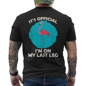 Its Official Im On My Last Leg Ampu Funny Wheelchair Mens Back Print T-shirt - Monsterry
