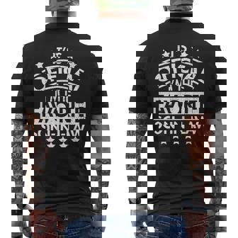 Its Official Im The Favorite Son In Law | Son-In-Law Gifts Mens Back Print T-shirt | Mazezy