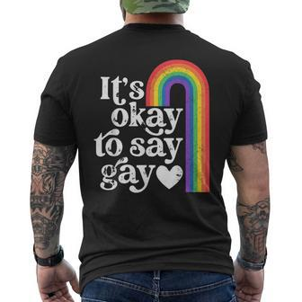 Its Ok To Say Gay Equality Lgbt Gay Pride Human Rights Love Men's T-shirt Back Print - Thegiftio UK