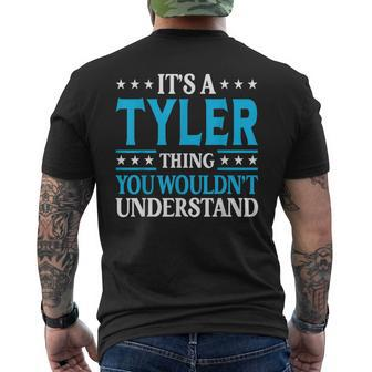 It's A Tyler Thing Surname Team Family Last Name Tyler Men's T-shirt Back Print | Mazezy