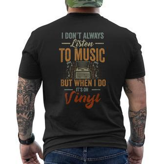 It's On Vinyl Records Player Record Collector Music Lover Men's T-shirt Back Print | Mazezy