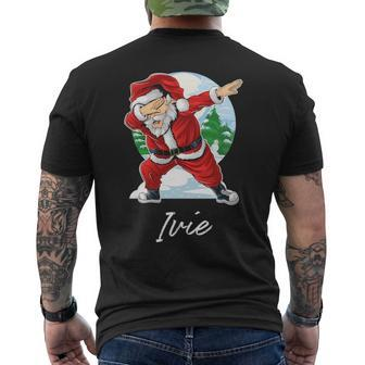 Ivie Name Gift Santa Ivie Mens Back Print T-shirt - Seseable