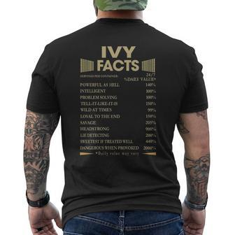 Ivy Name Gift Ivy Facts Mens Back Print T-shirt - Seseable