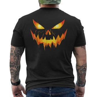 Jack O Lantern Face Pumpkin Scary Halloween Costume Men's T-shirt Back Print | Mazezy