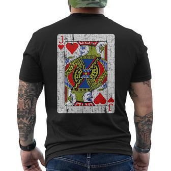 Jack Of Hearts Playing Card Halloween Costume Vintage Halloween Funny Gifts Mens Back Print T-shirt | Mazezy