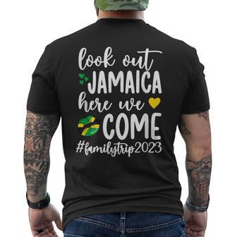 Jamaica Here We Come Family Trip 2023 Vacation Jamaica Mens Back Print T-shirt - Seseable