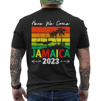 Jamaica Here We Come Matching Family 2023 Dream Vacation Mens Back Print T-shirt - Seseable