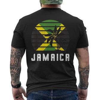 Jamaica Jamaican Pride Palm Tree Sunset Flag Jamaican Mens Back Print T-shirt - Thegiftio UK