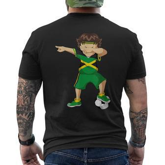 Jamaica Soccer Football Dab Dabbing Boy With Jersey Men's T-shirt Back Print | Mazezy