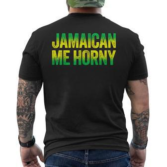 Jamaican Me Horny Caribbean Party Men's T-shirt Back Print | Mazezy