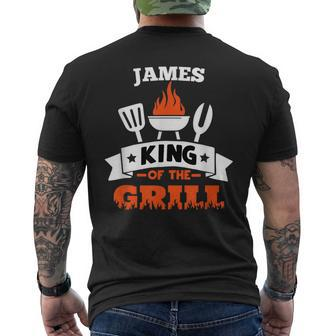 James King Of The Grill Grilling Bbq Chef Master Cooking Mens Back Print T-shirt | Mazezy