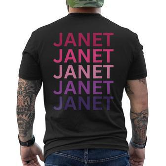 Janet First Name I Love Janet Mens Back Print T-shirt | Mazezy