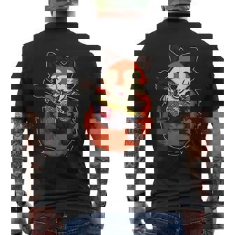 Japanese Anime Kawaii Ramen Noodles Fox Mens Back Print T-shirt - Thegiftio