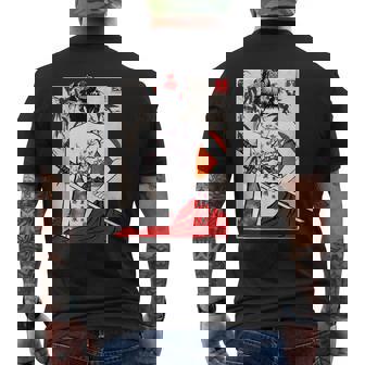 Japanese Samurai Culture Scenery Vintage Sakura Cherry Men's T-shirt Back Print - Thegiftio