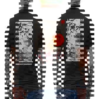 Japanese Scenery Culture Vintage Sakura Cherry Blossom Tree Men's T-shirt Back Print - Thegiftio