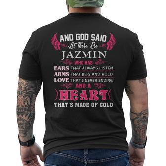 Jazmin Name Gift And God Said Let There Be Jazmin V2 Mens Back Print T-shirt - Seseable