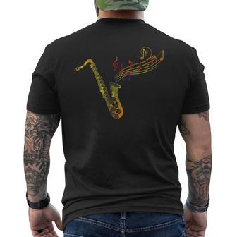 Jazz Musician Saxophonist Saxophone Men's T-shirt Back Print | Mazezy