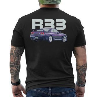 Jdm Car R33 Vspec Midnight Purple Bnr33 Mens Back Print T-shirt | Mazezy