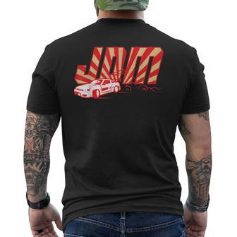 Jdm Drift Car Vintage Sunset Text Graphic Japanese Domestic Mens Back Print T-shirt | Mazezy