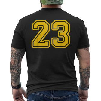 Jersey 23 Golden Yellow Sports Team Jersey Number 23 Mens Back Print T-shirt - Seseable