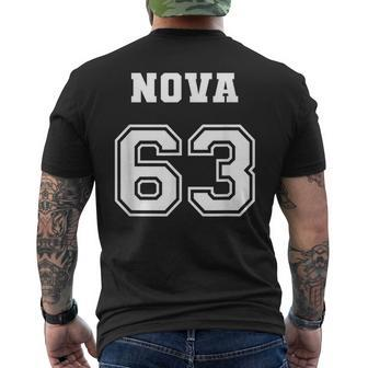 Jersey Style Nova 63 1963 Classic Old School Muscle Car Mens Back Print T-shirt | Mazezy