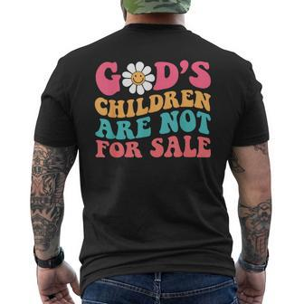 Jesus Christ Gods Children Are Not For Sale Christian Faith Faith Funny Gifts Mens Back Print T-shirt | Mazezy