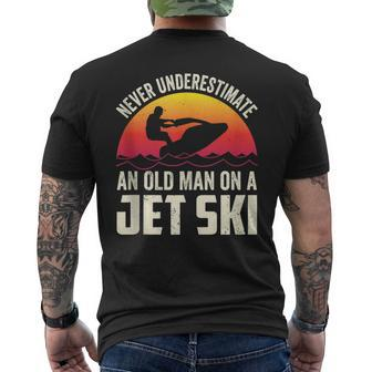 Jet-Ski Never Underestimate An Oldman Jet Ski Water Sports Men's T-shirt Back Print - Seseable