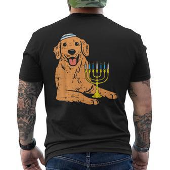 Jewish Golden Retriever Dog Hanukkah Pajamas Chanukah Pjs Men's T-shirt Back Print | Mazezy