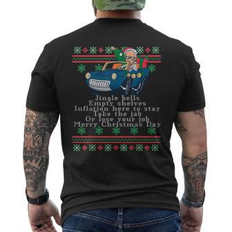 Jingle Joe Biden Santa Trump Ugly Christmas Sweater Men's T-shirt Back Print | Mazezy CA