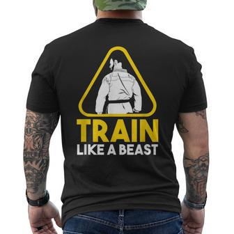 Jiu Jitsu Brazil Train Like A Beast Bjj Jujitsu Grappling Men's T-shirt Back Print | Mazezy UK