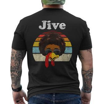 Jive Thanksgiving Turkey Day Face Vintage Retro Style Men's T-shirt Back Print - Seseable