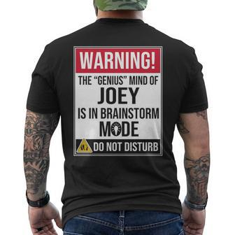 Joey Name Gift The Genius Mind Of Joey Mens Back Print T-shirt - Seseable